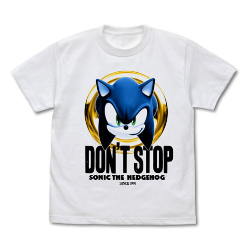 Sonic The Hedgehog - Don't Stop Sonic T-shirt White (L Size) image 1