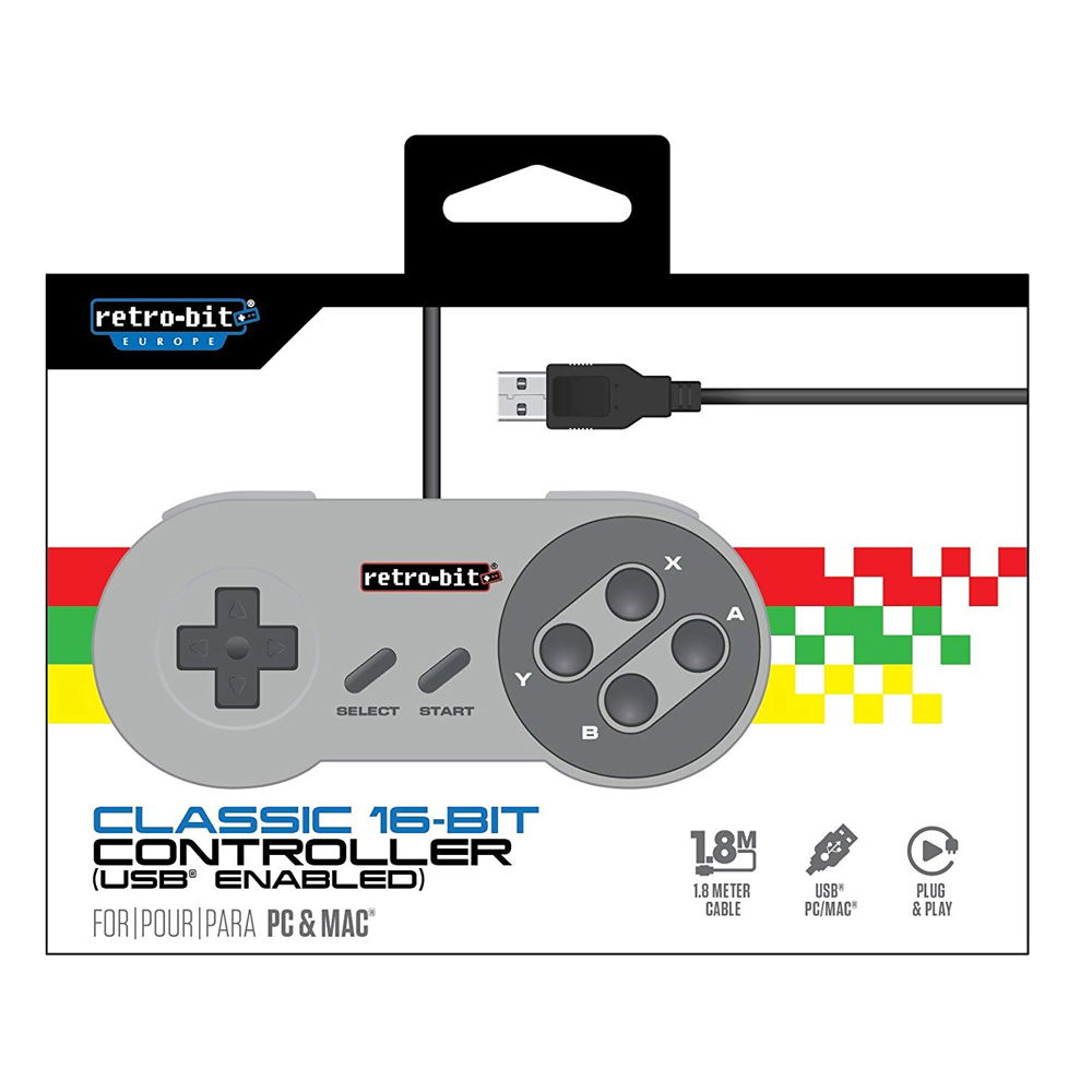 Retro-bit Classic 16-Bit Controller (USB-Enabled) for PC and Mac for PC ...