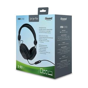 i.Sound HM-310 Kid Friendly Headphone with In-line Microphone (Black)