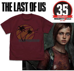 The Last Of Us Ellie T-shirt Burgundy (S Size)