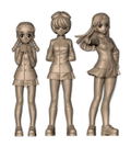 Girls und Panzer das Finale 1/35 Scale Unpainted Model Kit: Chihatan Academy Figure Set School Uniform Ver. thumbnail 1