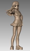 Girls und Panzer das Finale 1/35 Scale Unpainted Model Kit: Chihatan Academy Figure Set School Uniform Ver. thumbnail 2