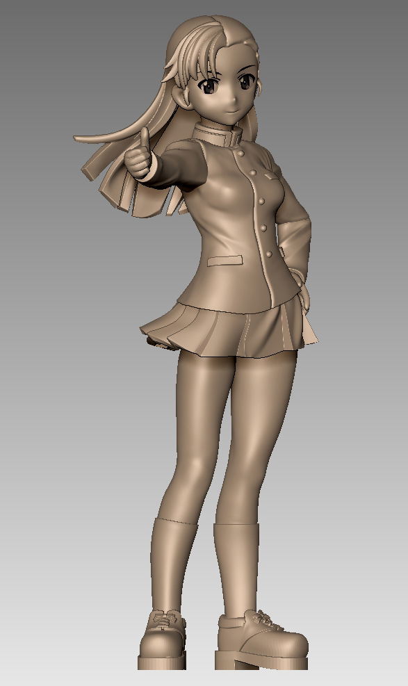 Girls und Panzer das Finale 1/35 Scale Unpainted Model Kit: Chihatan Academy Figure Set School Uniform Ver. image 2