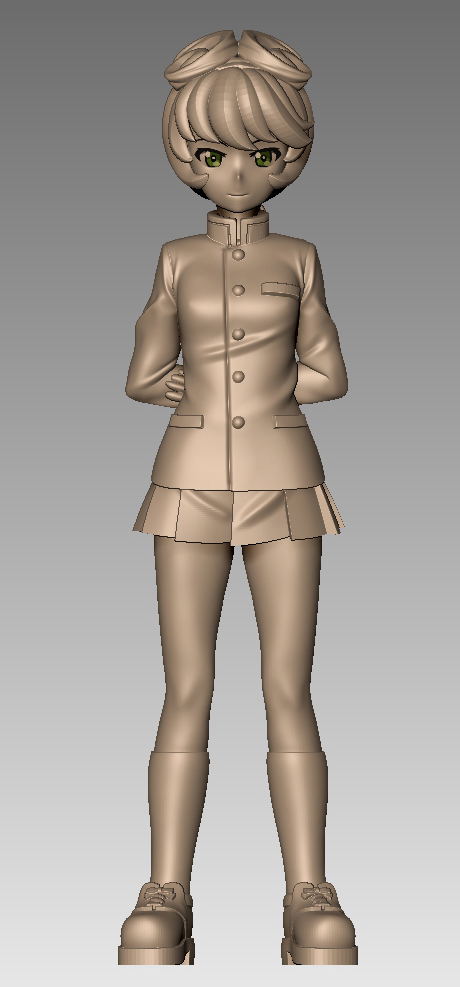 Girls und Panzer das Finale 1/35 Scale Unpainted Model Kit: Chihatan Academy Figure Set School Uniform Ver. image 3