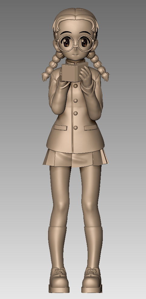 Girls und Panzer das Finale 1/35 Scale Unpainted Model Kit: Chihatan Academy Figure Set School Uniform Ver. image 4