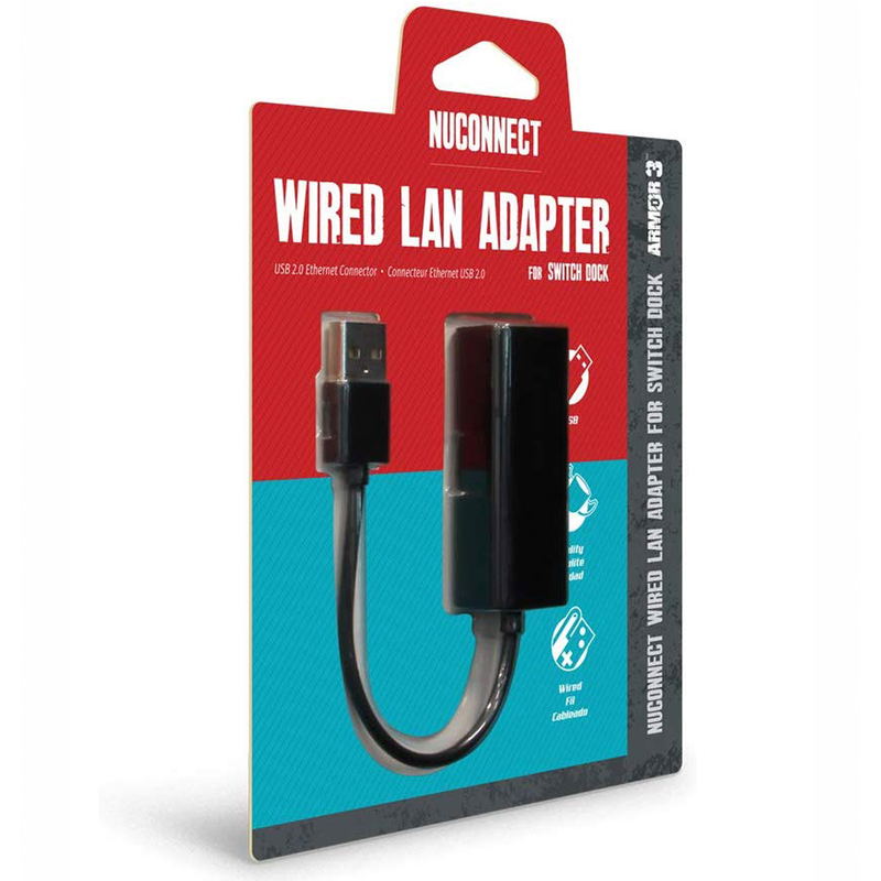 NuConnect Wired LAN Adapter for Nintendo Switch for PC, Mac, Wii