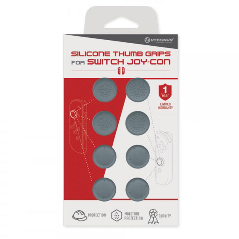 8 Pack Silicone Thumb Grips for Nintendo Switch (Neo Gray) image 1