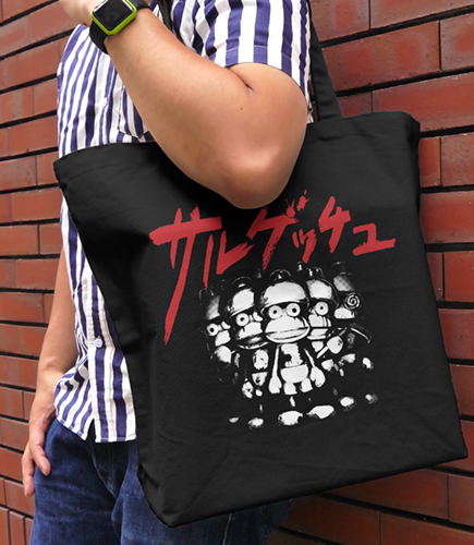 Siren x Ape Escape - Shibi Monkey Large Tote Bag Black image 2