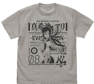 Evangelion Mari Makinami Illustrious T-shirt Light Gray (L Size)_