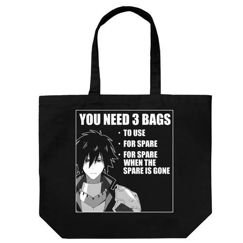 The Hero Is Overpowered But Overly Cautious Large Tote Bag Black image 1
