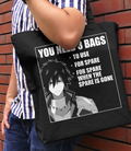 The Hero Is Overpowered But Overly Cautious Large Tote Bag Black thumbnail 2