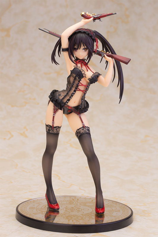 Date A Live 1/7 Scale Pre-Painted Figure: Kurumi Tokisaki Lingerie Ver. Black Color image 1