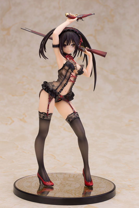 Date A Live 1/7 Scale Pre-Painted Figure: Kurumi Tokisaki Lingerie Ver. Black Color image 3