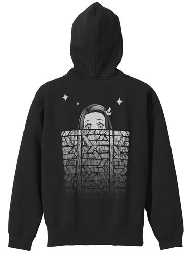 Demon Slayer: Kimetsu No Yaiba - Nezuko Kamado In Basket Zippered Hoodie Black (M Size) image 2
