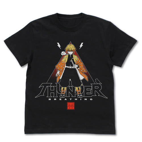 Demon Slayer: Kimetsu No Yaiba - Zenitsu Agatsuma T-shirt Black (L Size) image 1