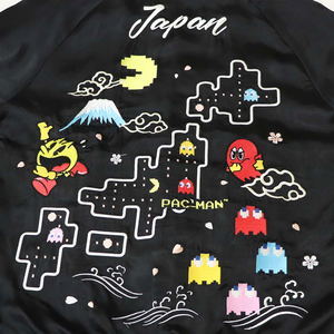 Pac-Man - Map Of Japan Reversible Sukajan Black (XL Size)_