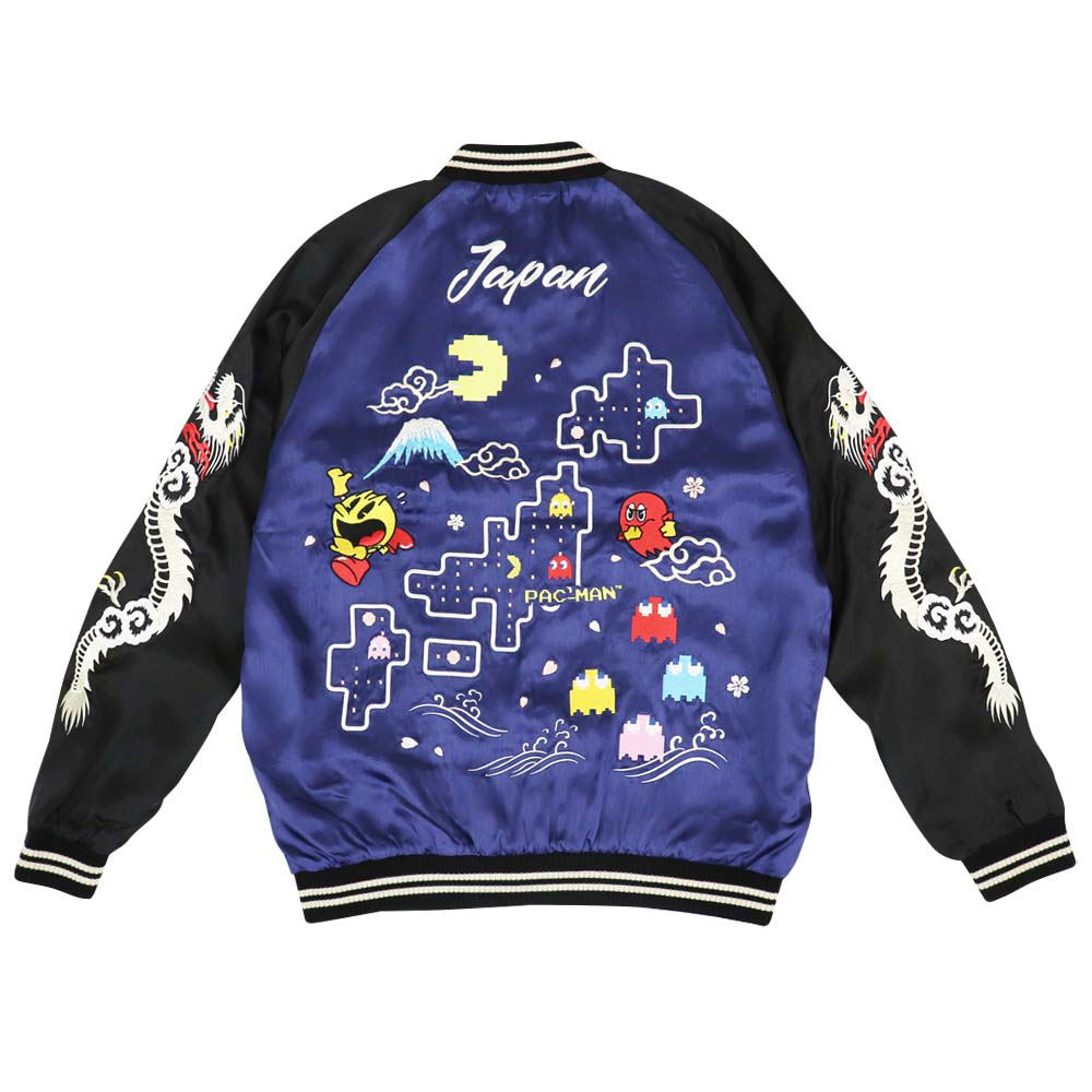 Pac-Man - Map Of Japan Reversible Sukajan Navy Black (M Size)