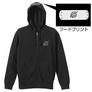 Boruto: Naruto Next Generations - Village Hidden In The Leaves Zippered Hoodie Black (XL Size)