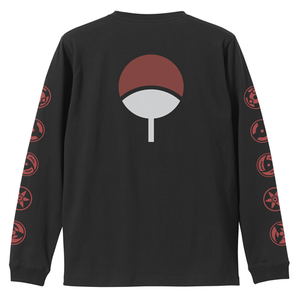 Naruto: Shippuden - Sharingan Pattern Sleeve Rib Long Sleeve T-shirt Black (L Size)_