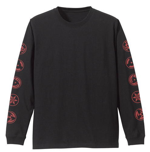 Naruto: Shippuden - Sharingan Pattern Sleeve Rib Long Sleeve T-shirt Black (XL Size) image 1