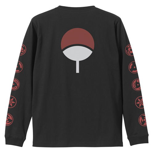 Naruto: Shippuden - Sharingan Pattern Sleeve Rib Long Sleeve T-shirt Black (XL Size) image 2