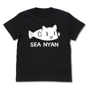 Slow Loop - Sea Nyan T-shirt Black (L Size)_