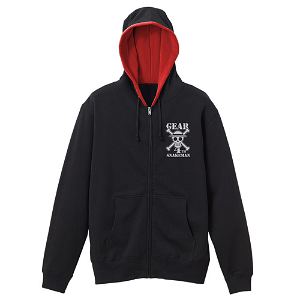 One Piece - Luffy Snake Man Zippered Hoodie Black x Red (L Size)