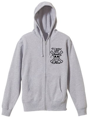 One Piece - Straw Hat Crew Zippered Hoodie Mix Gray (S Size)_