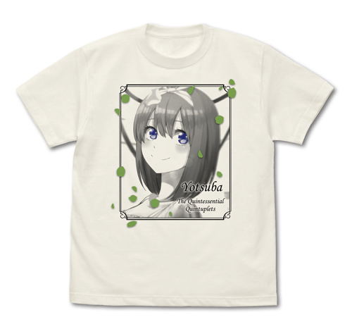 The Quintessential Quintuplets - Yotsuba Nakano T-shirt Vanilla White (L Size) image 1