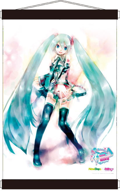 NewDays x Hatsune Miku B2 Wall Scroll Illustration by Kei image 1