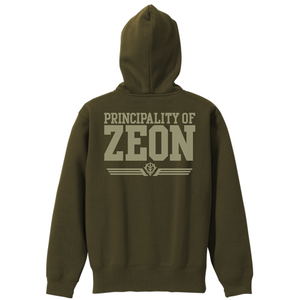 Mobile Suit Gundam - Principality Of Zeon Zippered Hoodie Moss (M Size)_