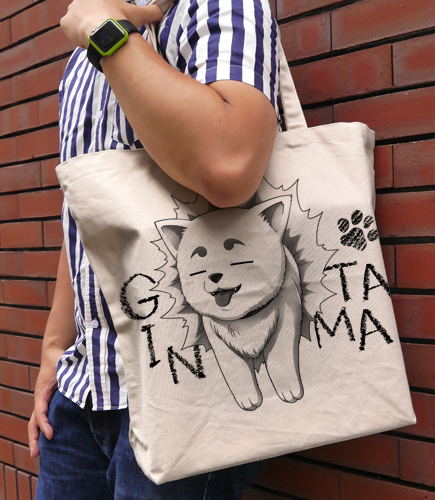 Gintama - Sadaharu Large Tote Bag Natural image 2