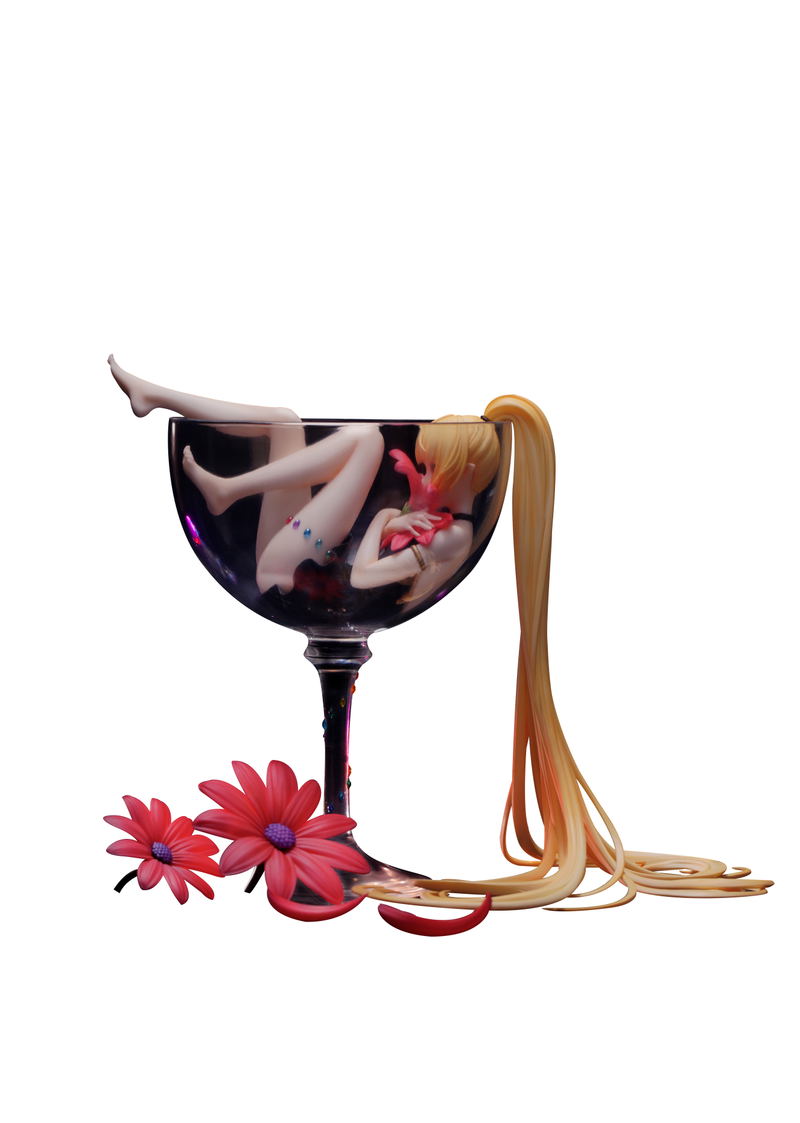 Ribose 1/8 Scale Pre-Painted Figure: Glass Girl Lily Wine image 1