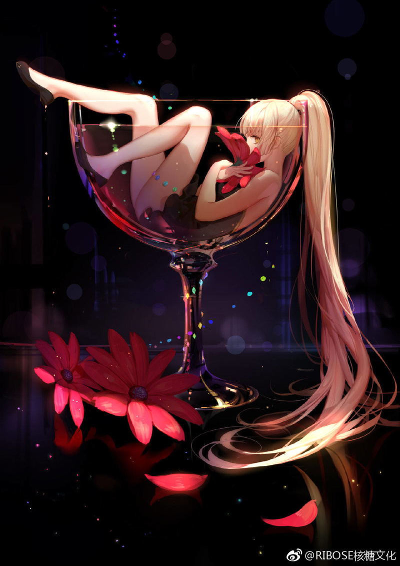 Ribose 1/8 Scale Pre-Painted Figure: Glass Girl Lily Wine image 6
