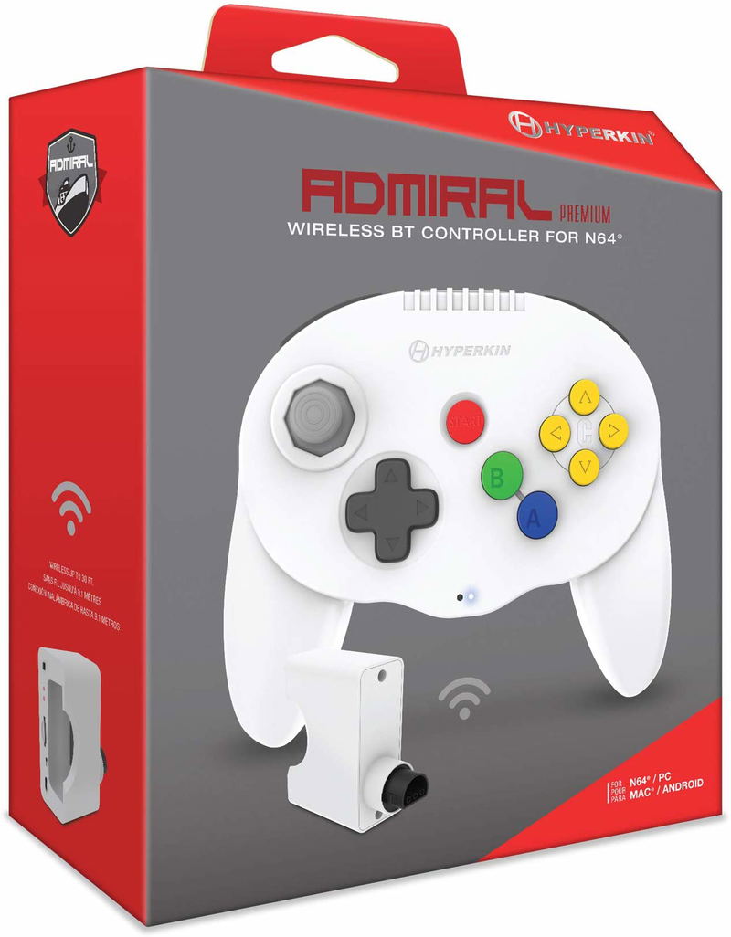Hyperkin Admiral Premium Wireless BT Controller for N64 (White) image 2