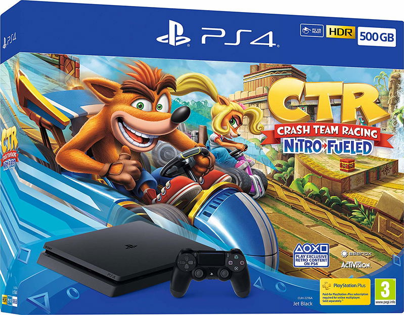 PlayStation 4 500GB HDD (Jet Black) [Crash Team Racing Nitro-Fueled] image 1