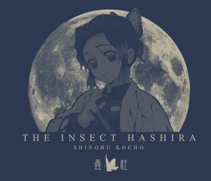 Demon Slayer: Kimetsu No Yaiba - Insect Pillar Shinobu Kocho T-shirt Slate (S Size)_