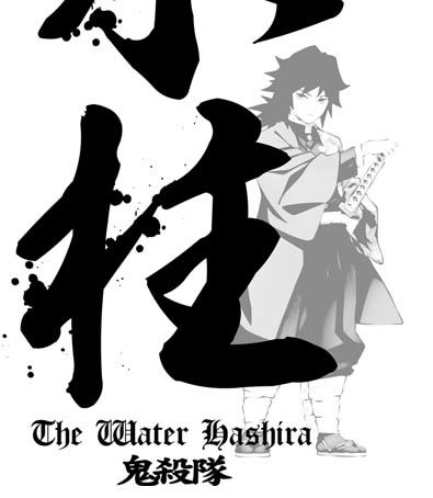 Demon Slayer: Kimetsu No Yaiba - Water Pillar Giyu Tomioka T-shirt (Ash | Size XL) image 3