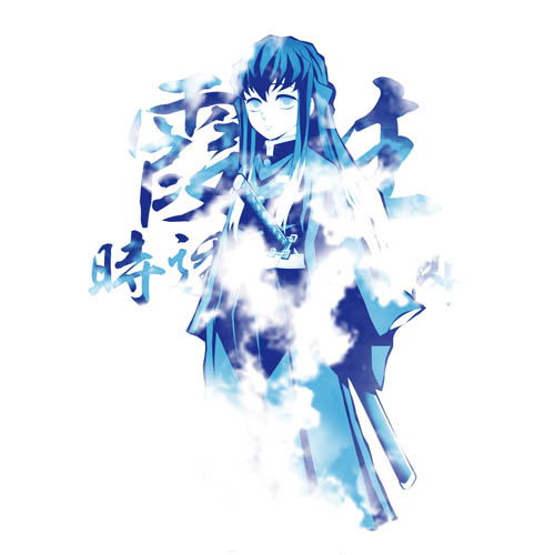 Demon Slayer: Kimetsu No Yaiba - Mist Pillar Muichiro Tokito T-shirt White (S Size) image 3