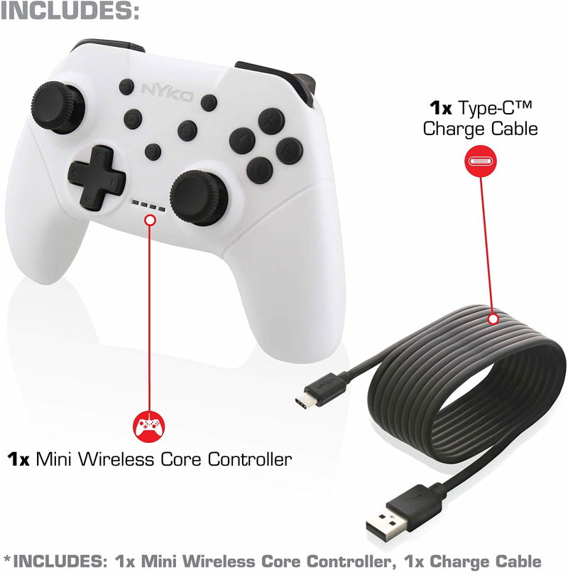 Mini Wireless Core Controller for Nintendo Switch (White) image 2