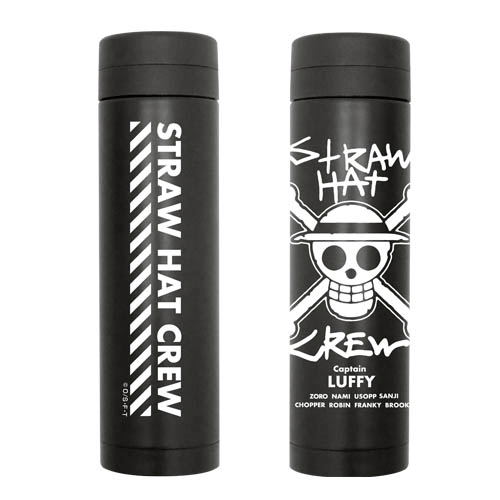One Piece - Straw Hat Pirates Flag Thermos Bottle Black image 1
