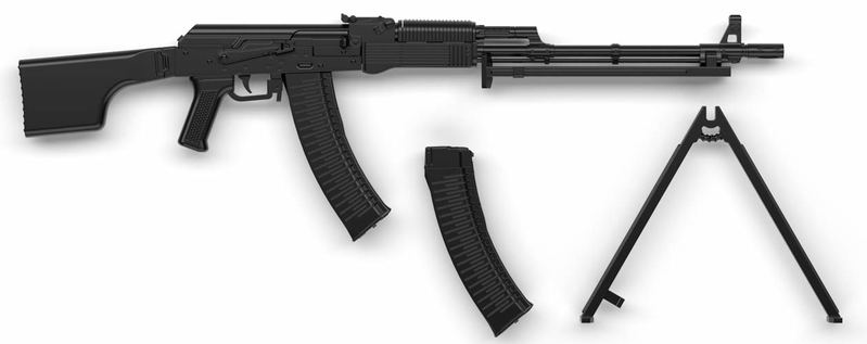 Little Armory LA059 1/12 Scale Model Kit: RPK74M Type image 2