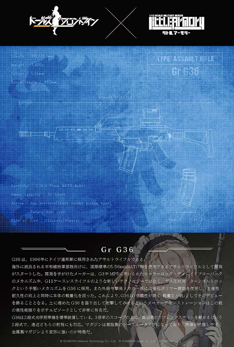 LittleArmory LADF03 Girls' Frontline 1/12 Scale Model Kit: GrG36 Type image 11