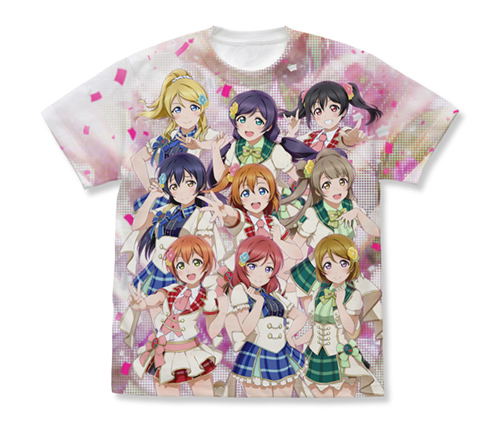 Love Live! - Mu's Full Graphic T-shirt White (M Size) image 1