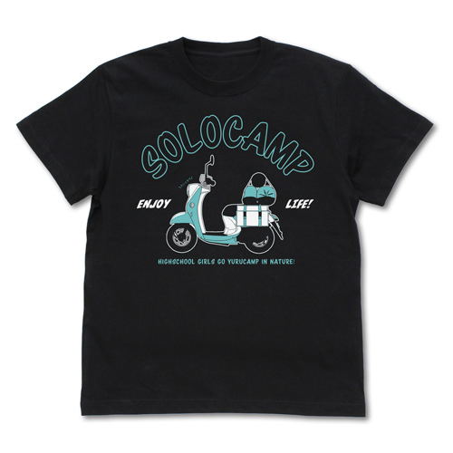 Yuru Camp - Rin Shima Scooter T-shirt Black (S Size) image 1