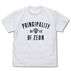 Mobile Suit Gundam - Principality Of Zeon Pocket T-shirt White (L Size)_