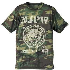 New Japan Pro-Wrestling - Lion Mark Camouflage Dry T-shirt Wood Land (XL Size)_