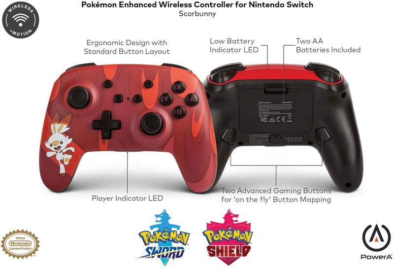 PowerA Enhanced Wireless Controller for Nintendo Switch (Pokémon Scorbunny) image 3