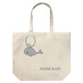 Asteroid In Love - Ao Manaka Whale Large Tote Bag Natural thumbnail 1