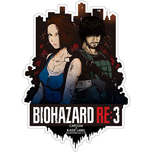 Capcom x B-Side Label Sticker Resident Evil 3 Jill And Carlos image 1